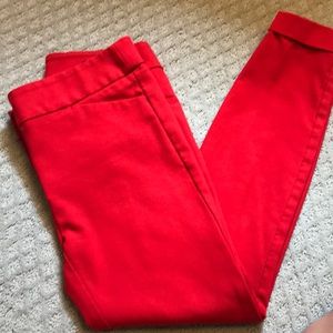 Red skinny dress pants